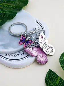 Blessed Butterfly Christian Keychain – Inspirational Scripture Bag Charm Pendants, Religious Bag Decoration & Bag Chain Charms for Backpack Purse, Ideal for Bible Lovers & Spiritual Encouragement Gifts