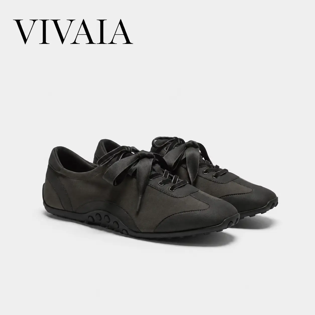 VIVAIA Women’s Square-Toe Satin Sneakerina, Retro Ballet Sneakers with Flexible Bubble Sole & 2 Lace Styles, Fall Sneakers for Women, Back to School (Carol), Back To School Haul, Ribbon tiktokshopbacktoschool,back to school,back to school haul