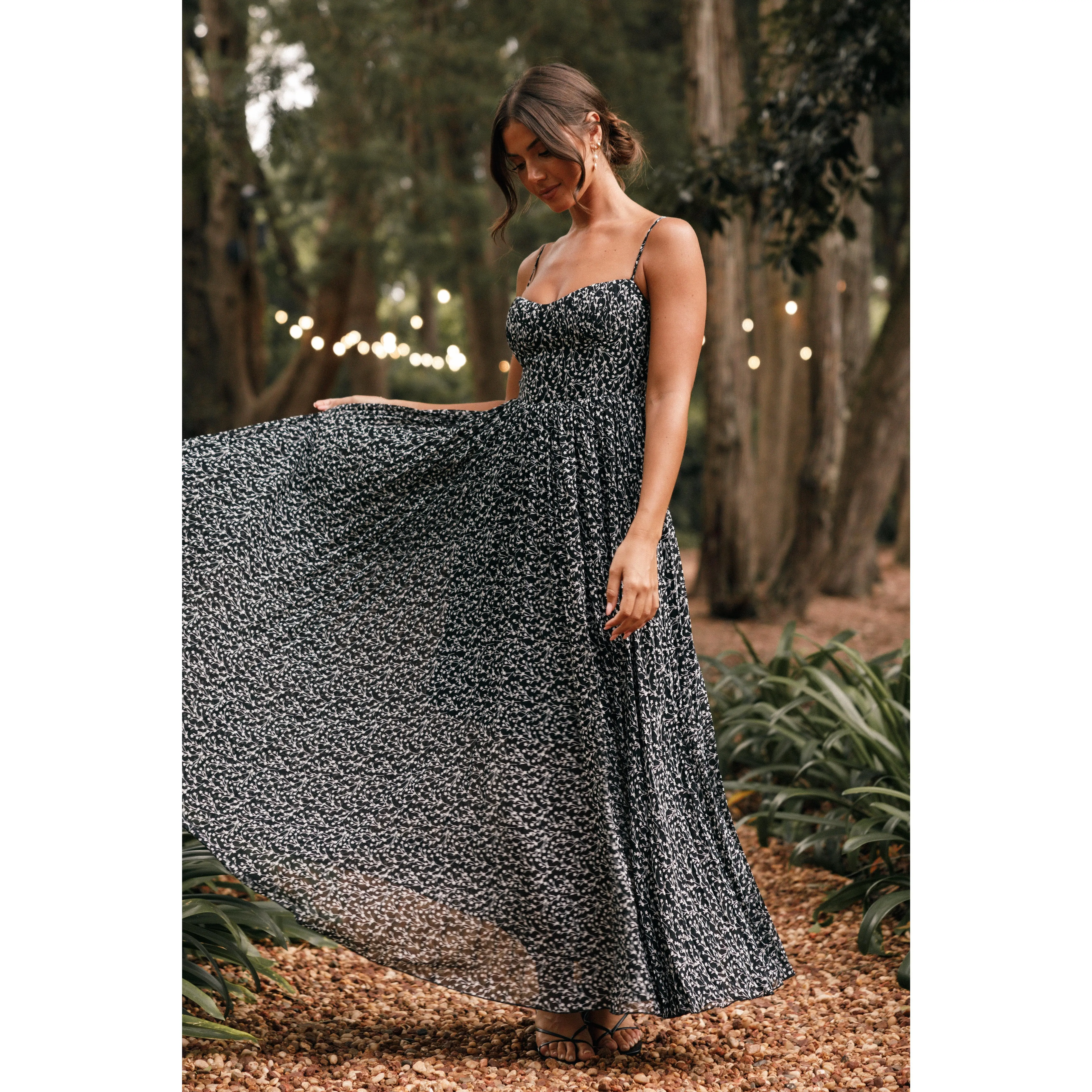 Achanti Pleated Maxi Dress - Black Floral - TikTok Shop