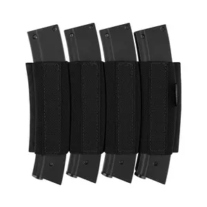 KRYDEX Quad MP5 / MP7 PCC SMG Mag Holder with Hook Fasteners  for MK3 and MK4 Chest Rig