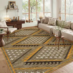 Modern Geometric Pattern Rug Soft and Non-slip Large Size Washable Low-pile Non-shedding Foldable Printed Rug for Offices Living Rooms Dining Rooms Laundry Rooms Entryways Bedrooms Apartments Cafes and Game Rooms