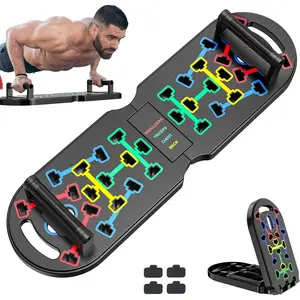 Portable Home Gym Workout Equipment, Push Up Board, Pilates Bar & Fitness Accessories with Resistance Bands for Upper Body Strength Training Full Body Workout at Home