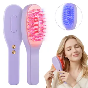Electric Scalp Massage Comb with Red & Blue Light, Rechargeable Hair Care Brush with Micro Current Vibration - for Head Relaxation & Beauty Care, Perfect Gift for Women And Men