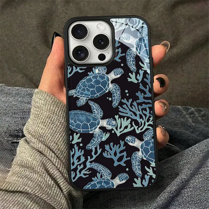 Turtle Pattern Phone Case, Anti-drop Cellphone Protective Case, Total Protective Shockproof Mobile Phone Cover for iPhone, Smartphone Protective Casing, Phone Protector, Protection