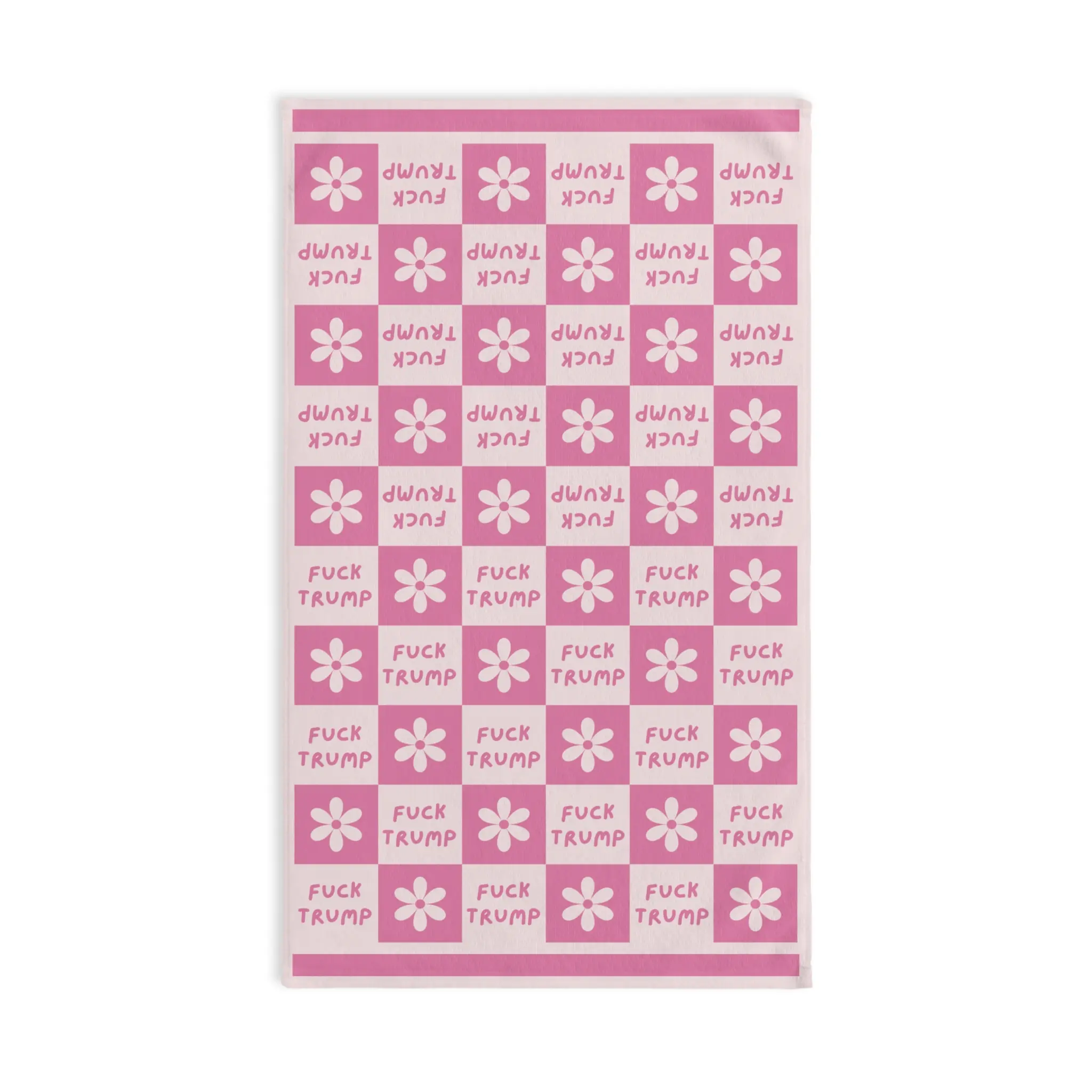 Slightly Subtle Retro Checkerboard Hand Towel, Funny Political Home Decor, Checkered Kitchen Towel, Sarcastic Liberal Gag Gift, FDT Towel