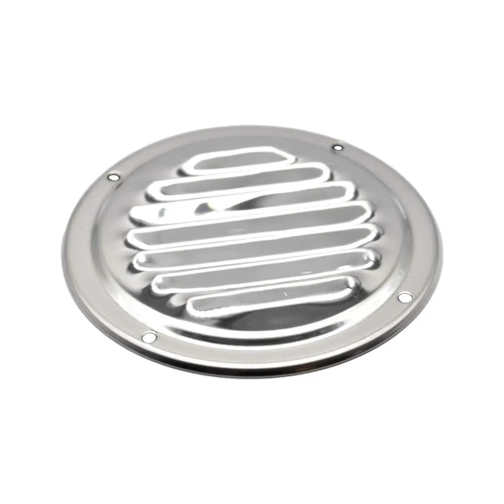 MARINE CITY Round Louvered Vent 304 Stainless Steel 5 Inch Durable Weather Resistant for Kitchen Bathroom Roofing Soffit Yachts