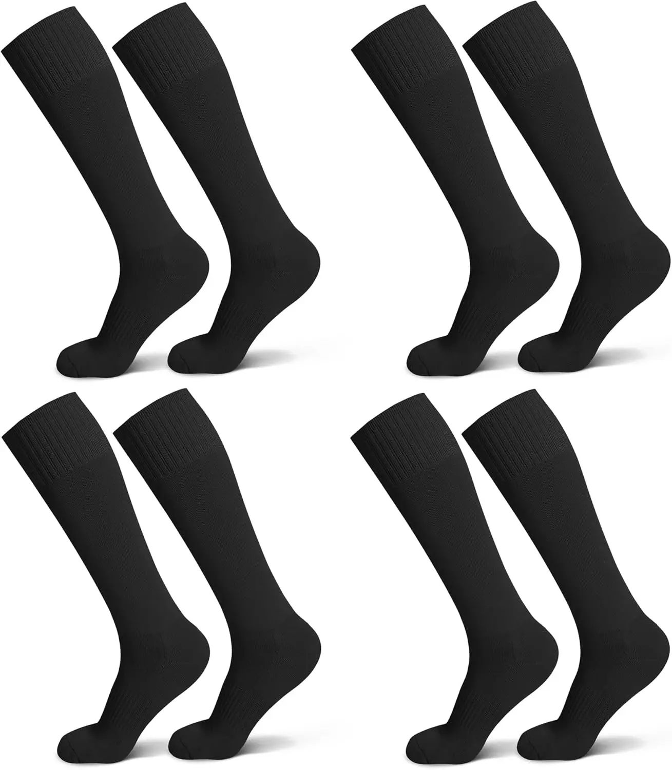 Thick Cotton Blend Compression Sport Socks for Youth Kids (Ages 4-16) - Multi-Size, Knee High, Cushion Bottom for Soccer & Baseball - Gift Option