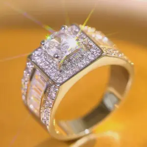 Princess CZ Silverly Square Halo Bride Engagement Promise Anniversary Birthstone Ring Statement Ring Daily Party Year/Valentine’s Gift