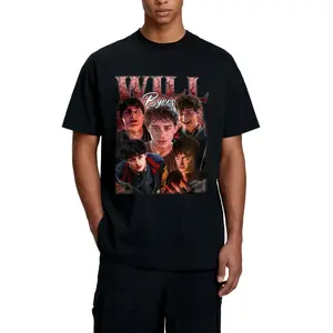 Stranger Things Season 5 Main Characters Will Byers Vintage Graphic Tee,  Movie Graphic T-Shirt, 100% Cotton, Machine Washable Casual Top