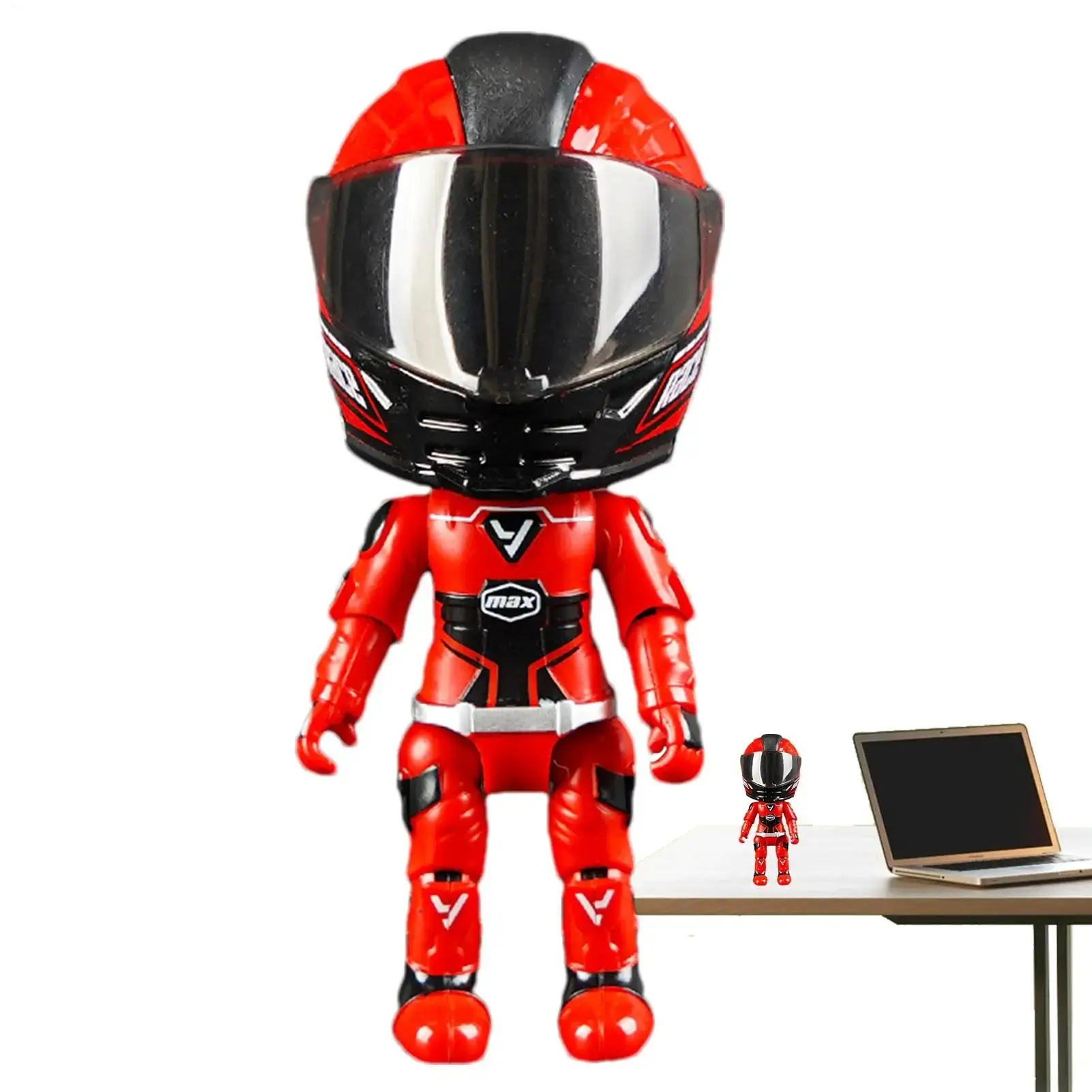 Transform Motorcycle Model 3D Figures Motorcycle Rider Movable Joints Action Figures Q Version for Kids Adults Collectors