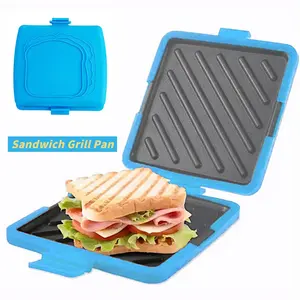 Microwave Sandwich Maker, Multi-Function Toaster and Waffle Iron, Non-Stick Silicone for Easy Cleaning, Ideal for Breakfast and Snacks, Dishwasher Safe and Microwave Safe
