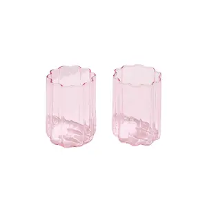 Fazeek Wave Glass Set Of 2 in Pink
