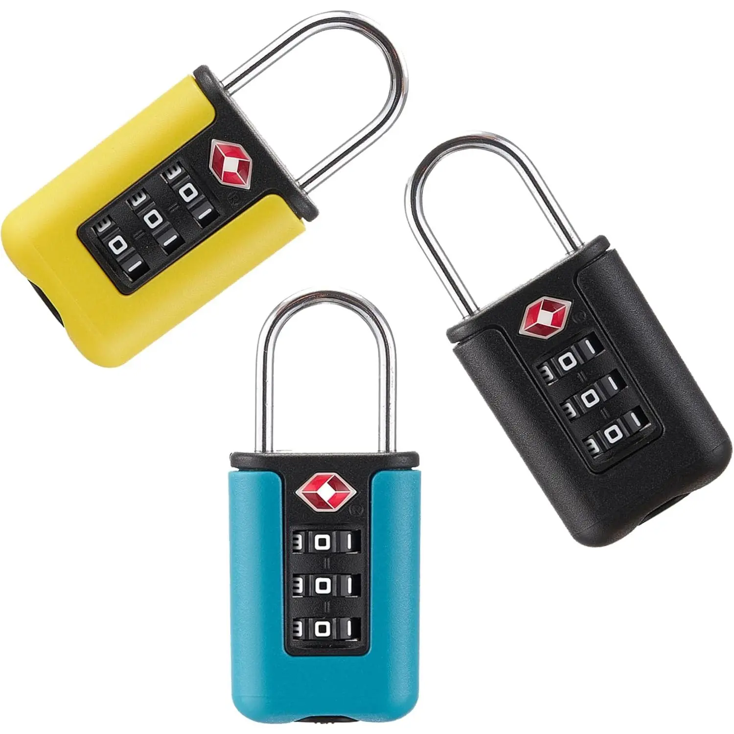 TSA007 Padlock Luggage Travel Lock and 3 Digits Self-Setting A Variety of Different Combinations Luggage Bag Travel Security Code Lock Three Colors