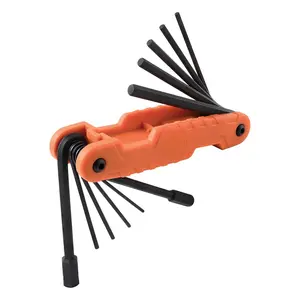 Klein Tools 409-70550 11 Fractional Inch Sized Pro Folding Hex Key Set, Orange