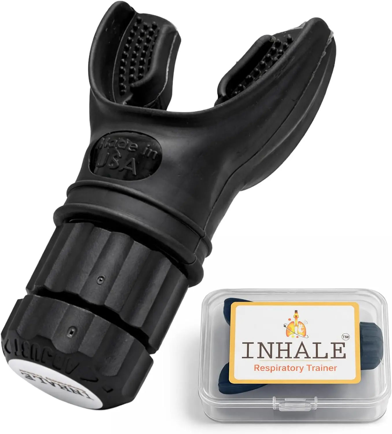 Inhal Lung Trainr | Brathing xrcis Dvic for Lungs | Mad in USA | Lung xrcisr Dvic | Brathing Trainr | Adjustabl Rsistanc | Mdical Grad Silicon Mouthpic | Carrying Cas includd