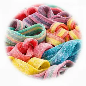 Ultimate Sour Belt Variety Mix Super Sour Gummy Candy Belts Flavor Pack Mango Cherry Strawberry Fruity Sour Snack Sweet