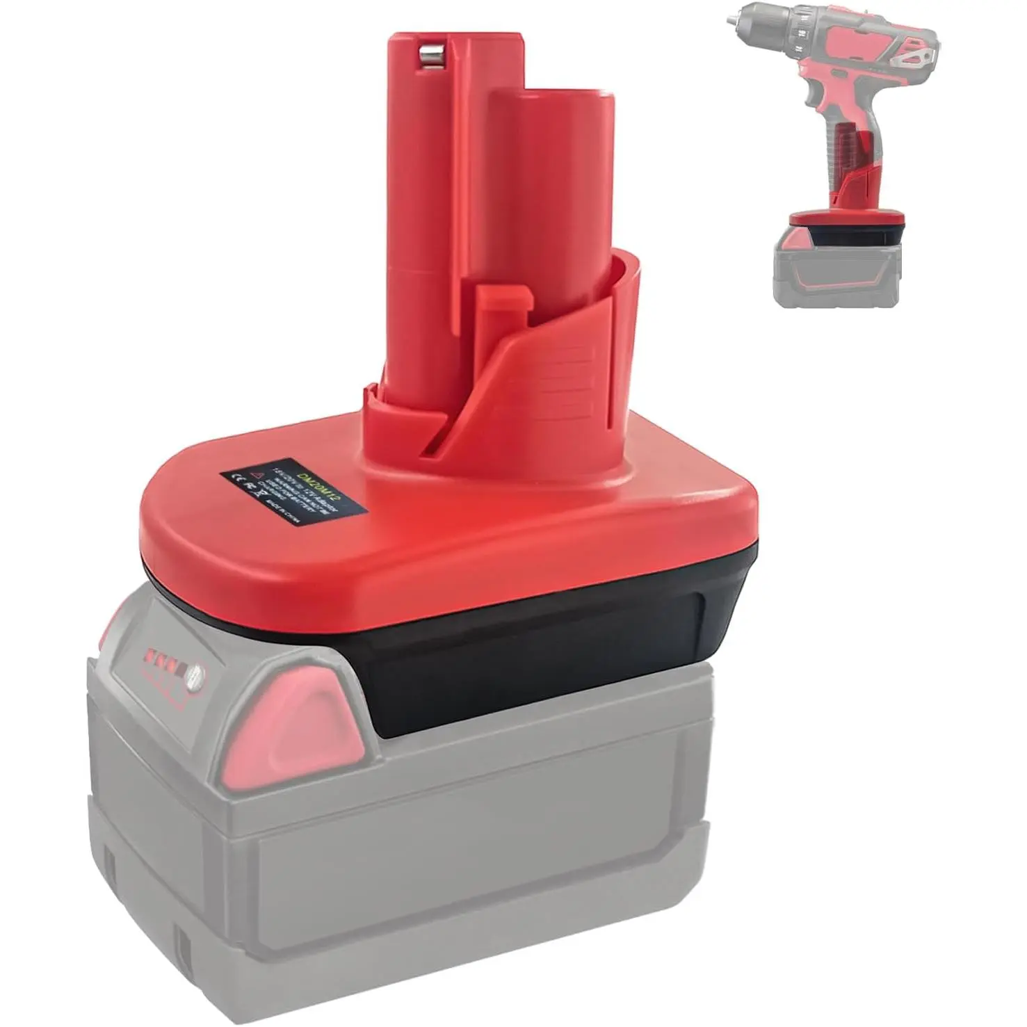 Dewalt 20V & Milwaukee M18 to M12 Battery Adapter: Extend Tool Life with DM18M12, Durable ABS, Not for Charging - 6 Months Warranty milwaukee m12 milwaukee m18, Durable Abs Material