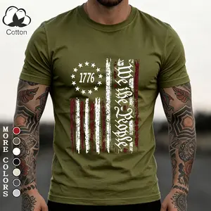 Patriot T-Shirt for Men Premium Cotton Short Sleeve Slim Fit Muscle Tee High Streetwear Urban Casual Tops Athletic Workout Shirt Aesthetic Clothes Summer Fashion Trendy Birthday Anniversary Gift Idea for Boyfriend Husband Son Olive Green Apparel