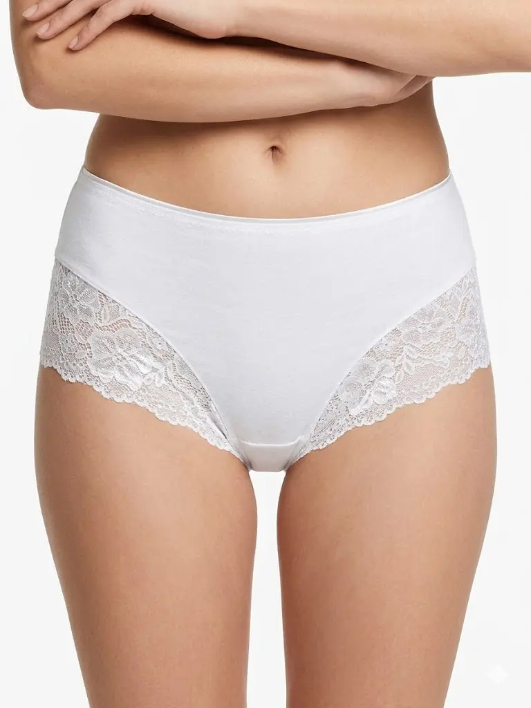 EVARI Women’s Cotton Lace Brief Panties 3-Pack – Soft Mid-Rise Underwear, Black White & Beige