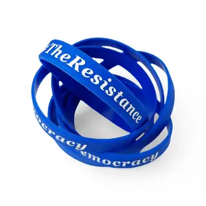 2PCS Blue Silicone Bracelets, Stronger As One Do Better Daily Message Wristbands, Waterproof Sweatproof Statement Bracelets, Unisex Streetwear Accessories