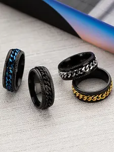 Minimalist Rotating Chain Ring, Punk Style Ring, Women's Hip-Hop Fashion Jewelry, Versatile Punk Party Accessory, Perfect Valentine's Birthday Gift