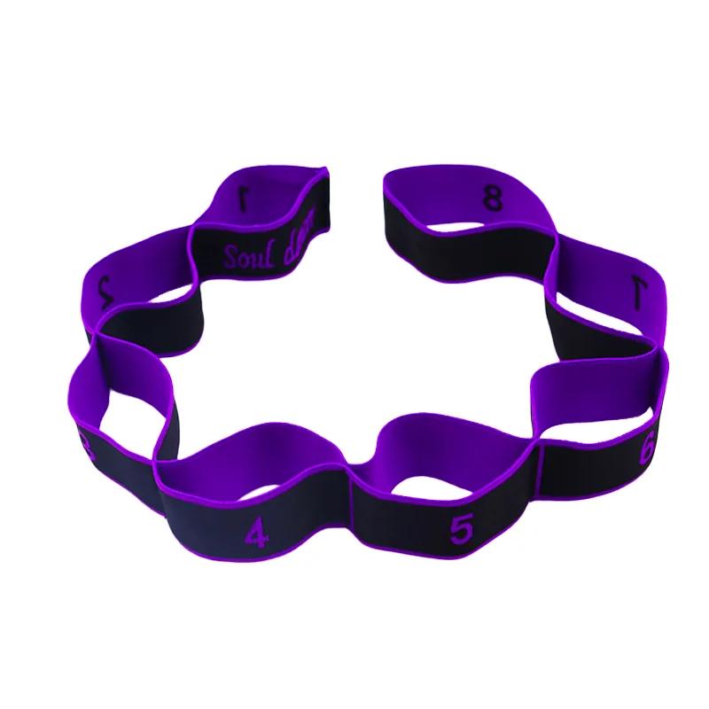 with 8 Sections Dance Resistance Band Yoga Stretching Pilates Fitness Digital Elasticity Elastic Stretch Training Tension Belt exercise  equipment Rotating mat strength gym