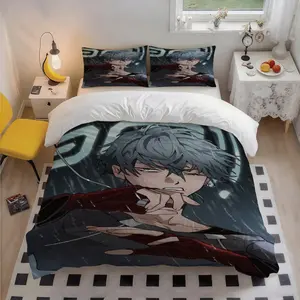 3Pcs Alien Stage Patterned Exquisite Polyester Bedding Set, Festive Art Print, Ideal Christmas Gift, Perfect for Home Bedroom All Seasons, 1 Duvet Cover + 2 Pillowcases (No Insert)