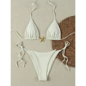 Sexy Starfish Print Bikini Swimsuit For Women,  American Style Summer Spring 2026 Beach Holiday Outfits,Birthday Outfits For Women,Gym Wear Women,Elegant Dress Women,Elegant Dress Women,Vacation Outfits Women,Going Out Top set