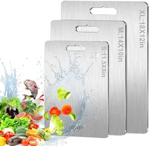 Titanium Cutting Board, 100% Pure Titanium Cutting Boards for Kitchen, 2024 Upgrade Double Sided Food-Grade Chopping Board for Meat Vegetable Fruit 1PCS