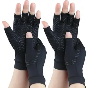 Copper Arthritis Gloves for Carpal Tunnel Pain Relief Compression Gloves to Alleviate Hand Pain Swelling Fingerless Typing Gloves for Rheumatoid Tendonitis for Women Men Medium Healthcare