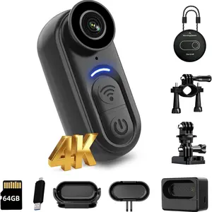 4K Mini Wearable Camera (64GB), Thumb-Sized Action Cam, First-Person View, Portable for Travel, Cycling, Sports, Pets, Outdoor Adventures