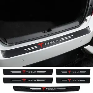 Tesla Car Door Sill Protector Strips, Anti-Scratch Wear Resistant, Fits Model 3/y/s/x, Exterior Decoration Accessories