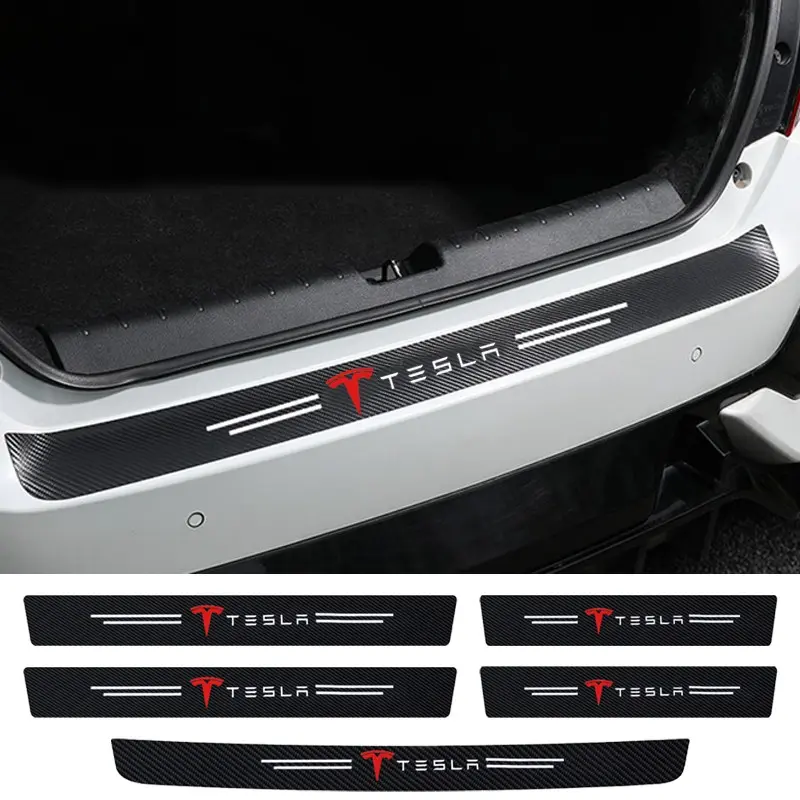 Tesla Car Door Sill Protector Strips, Anti-Scratch Wear Resistant, Fits Model 3/y/s/x, Exterior Decoration Accessories, Car Accessory, Automotive Decoration, Car Decorations, Car Stickers, Decal For Cars