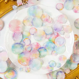 180 Sheets (6 Packs) Pet Ink Stickers, Art Stickers, Bubble Design, Various Colors, for Journals and Scrapbooks, Planner and DIY Craft Supplies