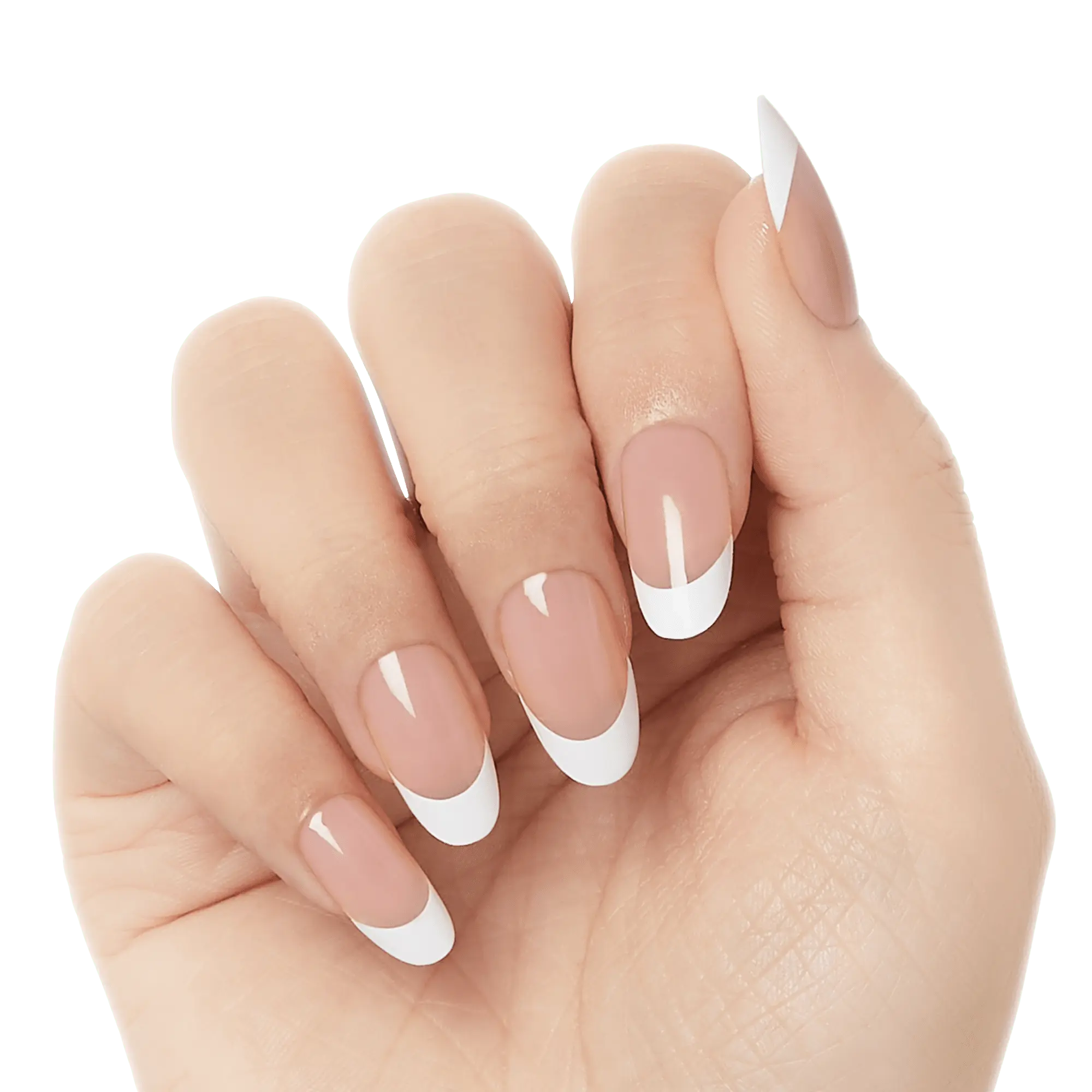 Kiss Salon X-tend LED Soft Gel Press On Nail Starter Kit System - Pure | French, White, Medium, Oval