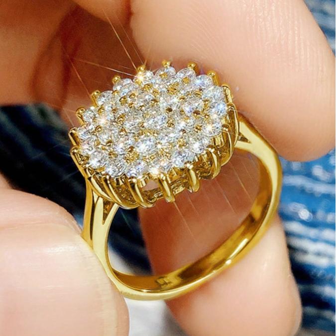 Cubic Zirconia Band Ring for Women – Sparkly Minimalist Statement Ring, Elegant Stackable Jewelry