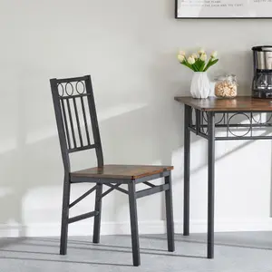 Dining Assemble Metal& Wood Seat Modern Style for Dining Room Decor Folding Retro Chair-W2167131126