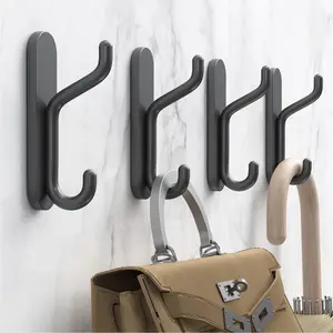 Adhesive Bathroom Towel Hook Wall: Heavy Duty Stick On Jacket Coat Wall Hanging Hooks for Shower 4 PCS