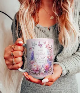 Happy Mother's Day Best Mom Ever Mug, Spring Flowers, Butterfly, 11oz 15oz Coffee Cup, Spring Design