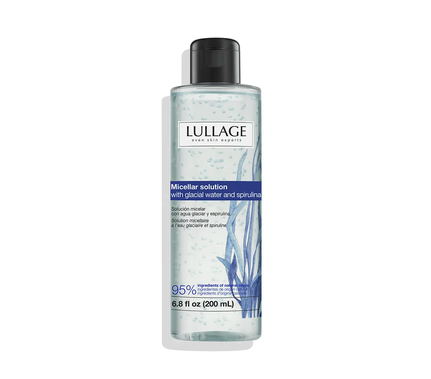 LULLAGE Micellar Water Makeup Remover 6.8 fl oz - Cleanses & Purifies with Niacinamide, Spirulina & Glacier Water for All Skin Types