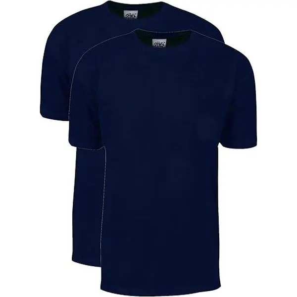 2 Pack Shaka Wear Men's Max Heavyweight Short Sleeve Crew Neck T-Shirt - Navy Blue - Small