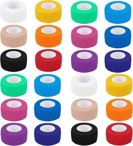 Cohesive Wrap Bandages 24 Pack Self Adherent 1 Inches X 5 Yards First Aid Tape Elastic Self Adhesive Tape Athletic Sports wrap Tape Bandage Wrap Sport