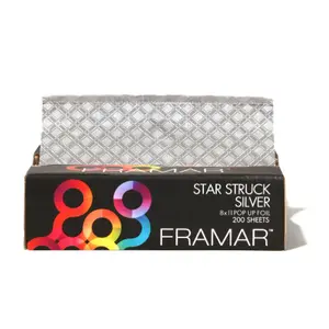 Framar Star Struck Silver Embossed Finish Hair Foil, 8"x11", 200-Count with Premium Packaging - Office Stationery Supply for Birthday Gift Box, Anniversary Party Gift