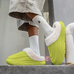 YASSIA Cozy Waterproof Fleece-Lined Winter Slides | Warm & Non-Slip Indoor Outdoor Slippers