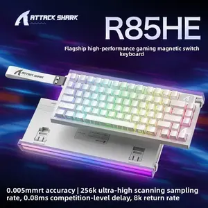 R85 ATTACK SHARK R85HE Magnetic Keyboard Wired 0.005mm RT 8K+ Hz 256K RGB Gaming Keyboard Neon Lightbox for Esports Gaming