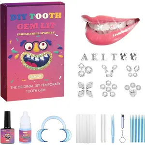 Tooth Gems Kit with Shiny Crystals for Teeth, DIY Teeth Gems Kit Fashionable Decoration Starter Set