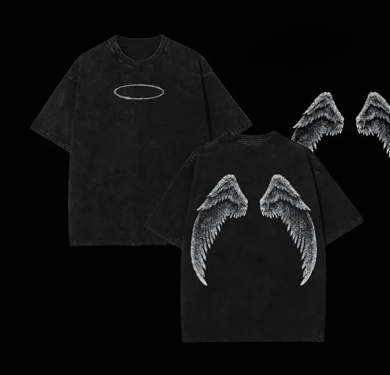 Y2K Vintage Snow Wash Breathable Oversized Cotton Tshirt