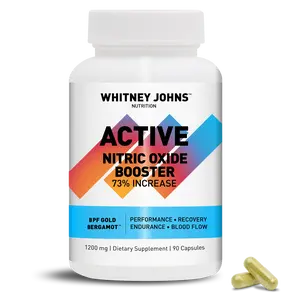 Whitney Johns Nitric Active - Nitric Oxide Booster For A Natural Energy Pure Boost of Athletic Performance, Endurance, Increased (VO2 Max) & Recovery - 90 Caps Supplement Fitness