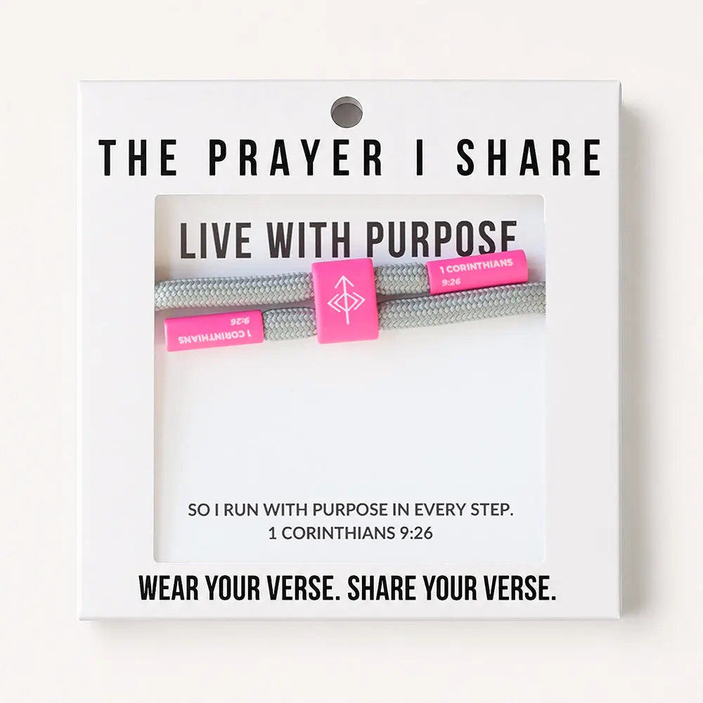 The Prayer I Share Live With Purpose 1 Corinthians 9:26 Unisex Bible Verse Bracelet Adjustable Waterproof Stackable Faith Wear Jewelry