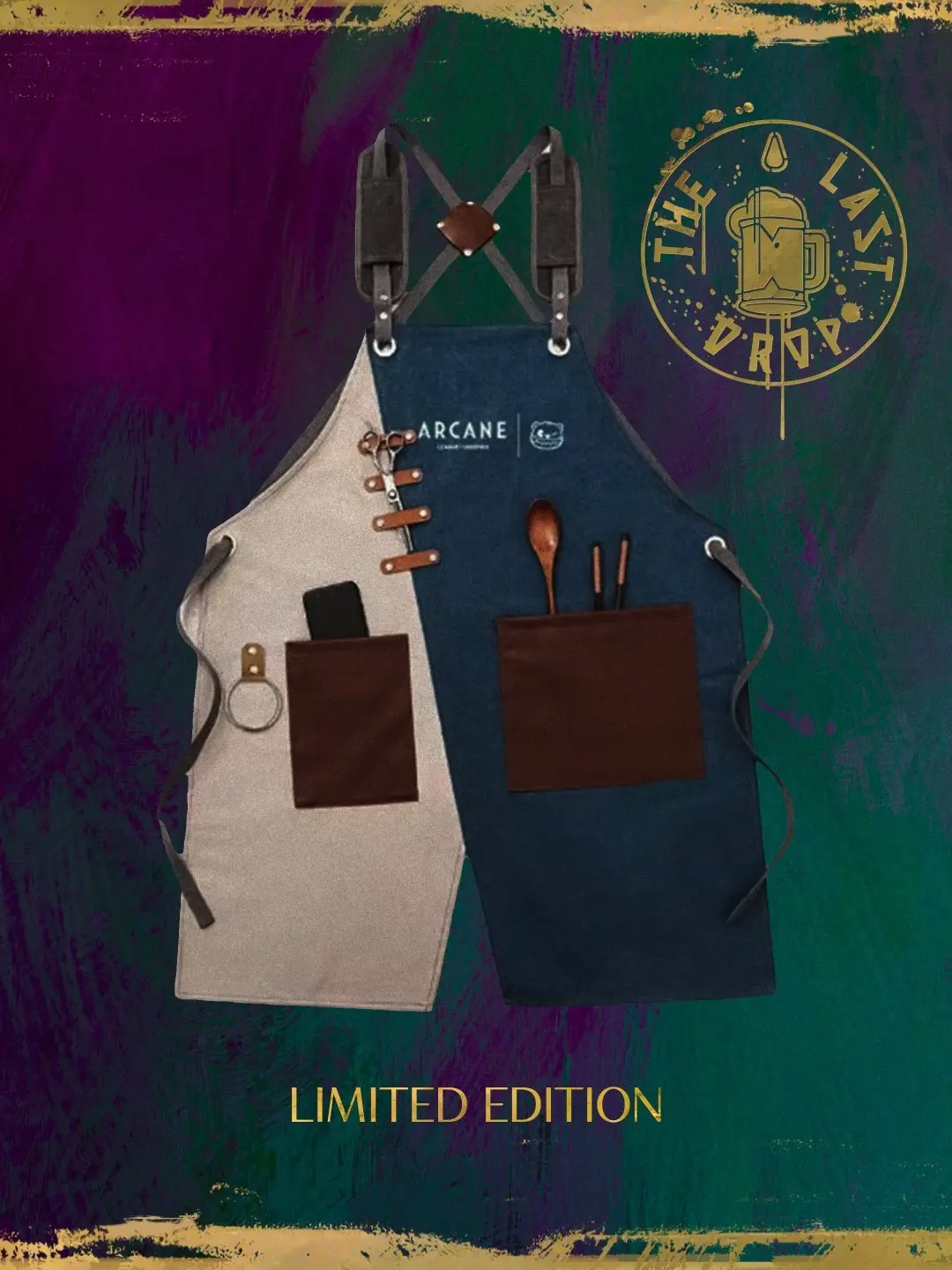 Arcane X Boba Bear The Last Drop Apron Limited Edition - Comfortable Kitchen Apron with Unique Design Elements